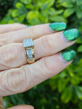 Load image into Gallery viewer, 0690: Vintage 9ct Gold 49 Diamonds (1ct) Geometric Set Ring- fabulous
