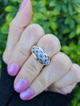 Load image into Gallery viewer, 0573: Vintage; 14ct Gold 13 Tanzanite 14 Diamonds Cocktail Ring- very fine example
