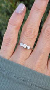 Antique: 18ct Gold  Natural Round Full Cut  Diamonds 3-Stone Ring