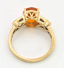 Load image into Gallery viewer, 2329: Vintage: 18ct Gold Fire Opal Diamonds Dress Ring-vibrant, vivid, sparkling
