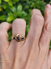 Load image into Gallery viewer, 8296: Vintage: 14ct Gold Rich Red Garnets Dress Ring
