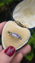 Load image into Gallery viewer, 2457: Vintage: 9ct White Gold Violet Blue Tanzanites Natural Diamonds Dress/Stacker Ring
