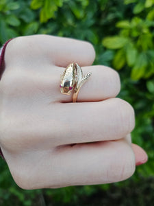 0731: Vintage: 60 years Old 9ct Gold Snake Ring- Date-Mark 1965- remarkable condition