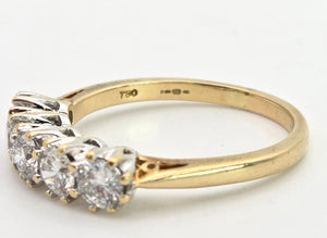 2312 Vintage: 18ct Gold Round Full Cut Natural Diamonds (1.25ct in total) Ring-Very special