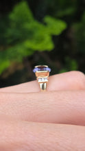 Load image into Gallery viewer, 5999: Vintage: 9ct Gold Oval Faceted Purple Amethyst Diamond Dress Ring
