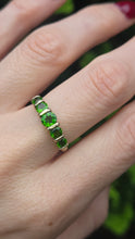 Load image into Gallery viewer, 2549: Vintage 9ct Gold Green Diopside Stacker/Hal Eternity Ring
