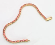 Load image into Gallery viewer, 2319: Vintage:: 18ct Gold Padparadscha 39&nbsp; Orange Sapphires (8.19ct) Tennis Bracelet- Exquisite
