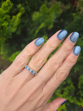 Load image into Gallery viewer, 2207: Vintage: Rare 18ct Gold Blue Zircons Diamonds Half-Eternity/Stacker Ring
