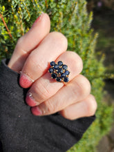 Load image into Gallery viewer, 1527: Vintage: 9ct Australian Blue Sapphire Cluster Ring- From 1979
