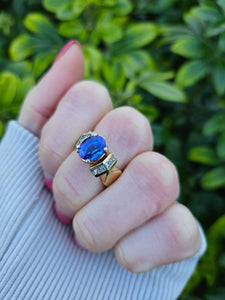 0944 Vintage 14ct Gold Tanzanite & Diamonds