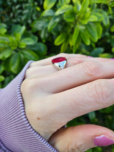 Load image into Gallery viewer, 9048: Vintage &amp; Old: Substantial Platinum Ruby (5ct) Diamonds Signet Ring- a proper statement piece
