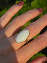 Load image into Gallery viewer, 2320: Antique; Edwardian 18ct Gold Large Oval Cabochon Opal (8ct) Single Stone Ring-
