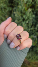 Load image into Gallery viewer, Vintage: 9ct Gold Rich Red Garnets Tiered Cluster Ring- From 1974
