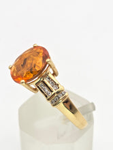 Load image into Gallery viewer, 2329: Vintage: 18ct Gold Fire Opal Diamonds Dress Ring-vibrant, vivid, sparkling
