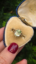 Load image into Gallery viewer, 2453 Vintage: 9ct Gold Faceted Cut Mint Green Amethyst Ring- From 1975
