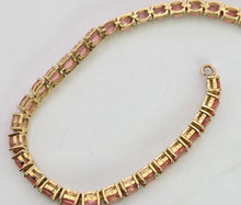 Load image into Gallery viewer, 2319: Vintage:: 18ct Gold Padparadscha 39&nbsp; Orange Sapphires (8.19ct) Tennis Bracelet- Exquisite
