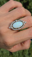 Cargar imagen en el visor de la galería, 2358 Victorian: 18ct Gold Opal Round Old Cut Diamonds (1.42ct) Cluster Ring
