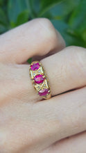 Cargar imagen en el visor de la galería, 6204 Antique: 18ct Rubies Old Cut Diamonds Dress Ring- From 1911
