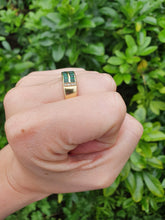 Load image into Gallery viewer, A5648: Vintage:18ct Gold Emeralds (1.25ct)  Diamonds Band- Old &amp; Heavy, Statement
