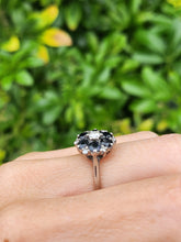 Load image into Gallery viewer, 6089:Vintage Exceptional; 18ct White Gold French Blue Sapphires 7 Diamonds Flower Head Ring
