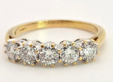Cargar imagen en el visor de la galería, 2312 Vintage: 18ct Gold Round Full Cut Natural Diamonds (1.25ct in total) Ring-Very special
