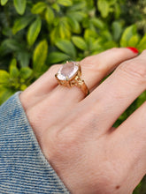 Load image into Gallery viewer, 1314: Vintage: 9ct Gold Large Pink/Rose Quartz Cocktail Ring- Barbie beauty
