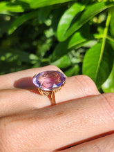 Load image into Gallery viewer, 1909- Vintage: 9ct Gold Lilac Amethyst Cocktail Ring- From 1964
