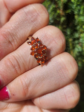 Load image into Gallery viewer, Vintage: Petite 9ct Gold Fire Opals Cluster Ring extraordinary cut and colour
