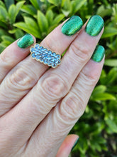 Load image into Gallery viewer, 0342: Vintage: Rare 9ct Gold Blue Aquamarines Cluster Ring- Fabulous
