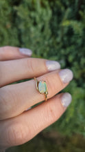 Load image into Gallery viewer, Vintage: Petite 18ct Gold Cabochon White Opal Diamond Snake-Head Ring
