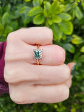 Load image into Gallery viewer, 0119: Vintage: 18ct Gold Emerald Diamonds Art Deco Style Ring- Date Mark 1965
