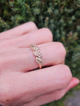 Cargar imagen en el visor de la galería, 1350: Vintage: 9ct Rose Gold Champagne Diamonds Stacker/Dress Ring- delectable
