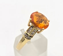 Load image into Gallery viewer, 2329: Vintage: 18ct Gold Fire Opal Diamonds Dress Ring-vibrant, vivid, sparkling
