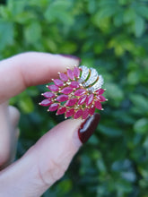 Load image into Gallery viewer, 7122:  Vintage: 18ct Gold Rubies (4ct) Diamonds Statement Cocktail Ring- FAB- Outrageous
