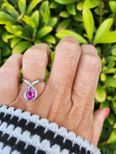 Load image into Gallery viewer, A7534: Vintage: 1977 - Fabulous 18ct White Gold Pear Cut Pink Sapphire Cocktail Ring- this is a substantial and sensational ring
