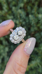 1828 Art Deco 18ct White Gold  Diamonds (1.06ct) Panel Ring- Exceptional