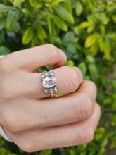 Load image into Gallery viewer, 1022: Vintage:: 9ct Gold Pink Morganite Diamonds Cocktail Ring- FAB
