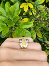 Load image into Gallery viewer, 1695: Vintage: 9ct Gold Yellow &amp; White Diamonds Cocktail Ring
