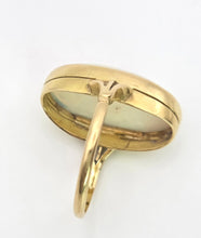 Load image into Gallery viewer, 2320: Antique; Edwardian 18ct Gold Large Oval Cabochon Opal (8ct) Single Stone Ring-
