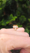 Load image into Gallery viewer, 2420 Vintage: 9ct Gold Faceted Fiery Orange Citrine 24 Natura Diamonds Dress Ring
