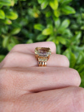 Load image into Gallery viewer, 8270: Vintage: 9ct Gold Statement Large Yellow Beryl 6 Peridot Cocktail Ring
