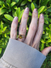 Load image into Gallery viewer, 7610: Vintage: 9ct Gold Hypnotic Round Cut Yellow Citrine Diamonds Cocktail Ring.
