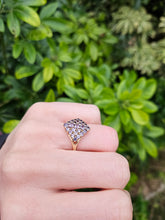 Load image into Gallery viewer, 0467: Vintage 9ct Gold Blue Tanzanites Geometric Cocktail Ring- sumptuous
