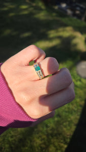 2307 Vintage: 18ct Gold Emerald 24 Natural Diamonds (1ct) Ring