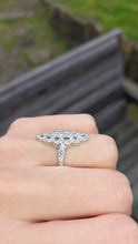 Load image into Gallery viewer, 2507: Vintage 9ct White Gold 35 Natural Diamonds Marquise Set Ring
