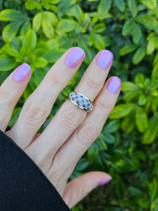 0573: Vintage; 14ct Gold 13 Tanzanite 14 Diamonds Cocktail Ring- very fine example