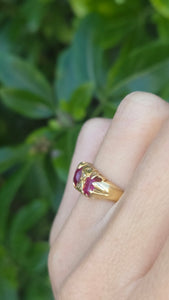6204 Antique: 18ct Rubies Old Cut Diamonds Dress Ring- From 1911