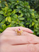 Load image into Gallery viewer, 0526 Vintage: 9ct Gold Pink Sapphire &quot;Sundial&quot; Cocktail Ring- Exceptional piece
