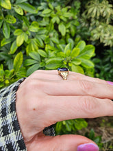 Load image into Gallery viewer, 0765: Vintage; 9ct Gold French Blue Sapphire Cocktail Ring- remarkable
