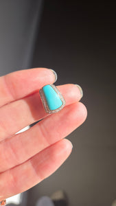 2175 Vintage: 9ct Gold Turquoise 20 Natural Diamonds Pendant